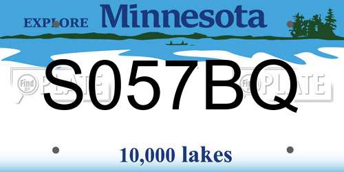S057BQ Minnesota License Plate