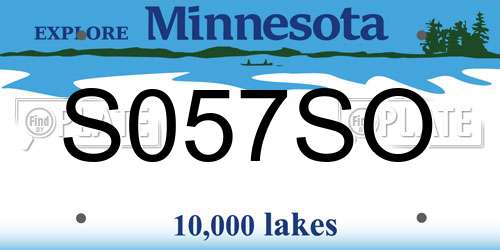 S057SO Minnesota License Plate