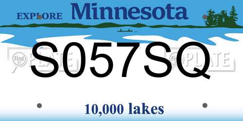 S057SQ Minnesota License Plate