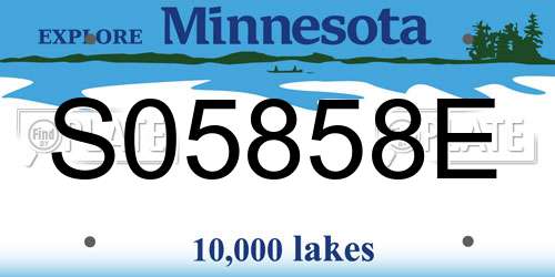 S05858E Minnesota License Plate