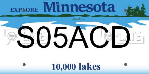 S05ACD Minnesota License Plate
