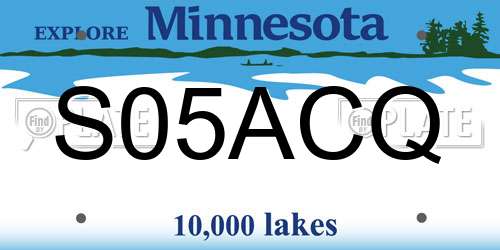 S05ACQ Minnesota License Plate