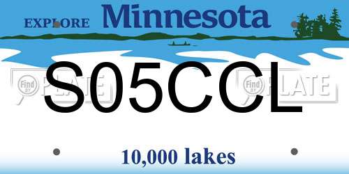 S05CCL Minnesota License Plate