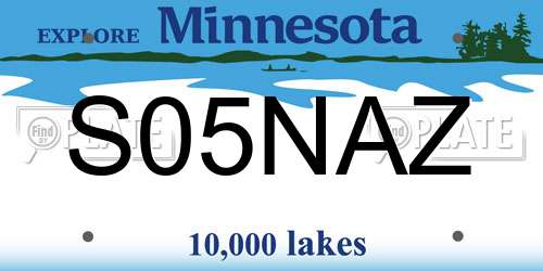 S05NAZ Minnesota License Plate