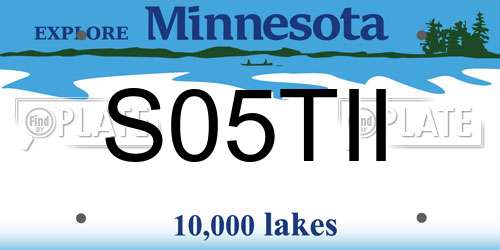 S05TII Minnesota License Plate