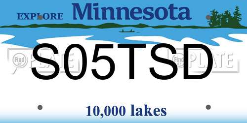 S05TSD Minnesota License Plate