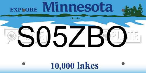 S05ZBO Minnesota License Plate