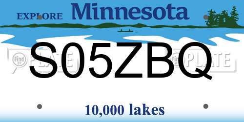 S05ZBQ Minnesota License Plate