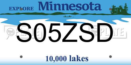 S05ZSD Minnesota License Plate