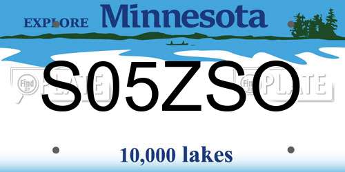 S05ZSO Minnesota License Plate