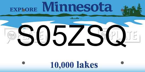 S05ZSQ Minnesota License Plate