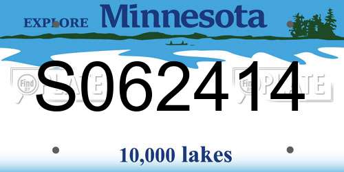 S062414 Minnesota License Plate