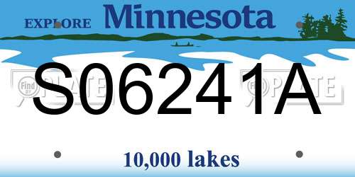 S06241A Minnesota License Plate