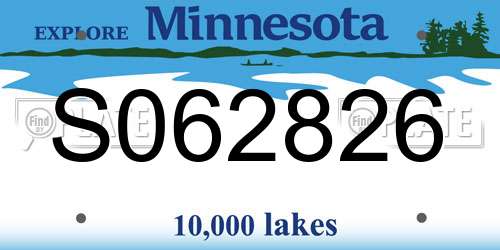 S062826 Minnesota License Plate