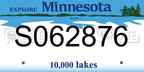S062876 Minnesota License Plate
