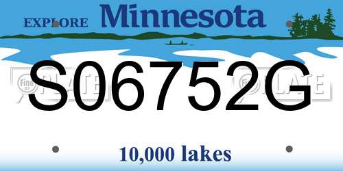 S06752G Minnesota License Plate