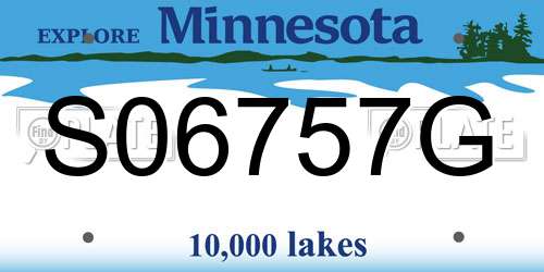 S06757G Minnesota License Plate