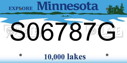 S06787G Minnesota License Plate