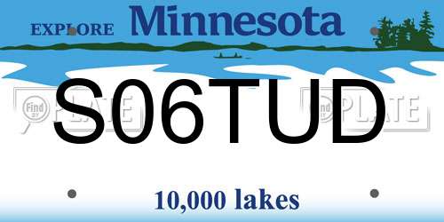 S06TUD Minnesota License Plate