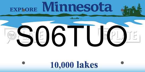 S06TUO Minnesota License Plate