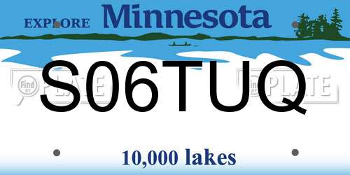 S06TUQ Minnesota License Plate