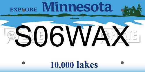 S06WAX Minnesota License Plate