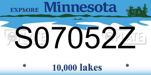 S07052Z Minnesota License Plate