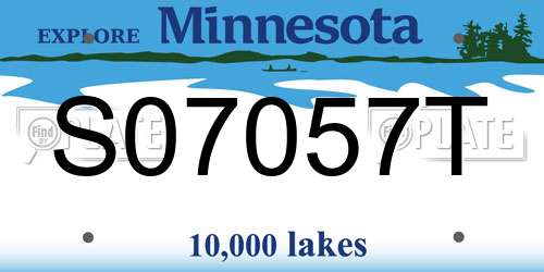 S07057T Minnesota License Plate