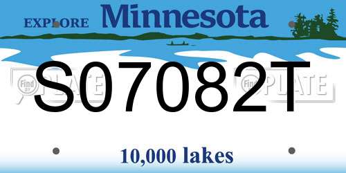 S07082T Minnesota License Plate