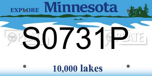 S0731P Minnesota License Plate