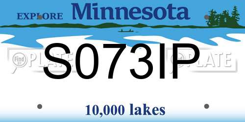 S073IP Minnesota License Plate
