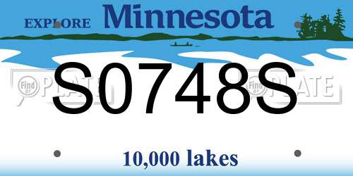 S0748S Minnesota License Plate