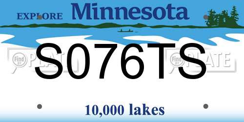S076TS Minnesota License Plate