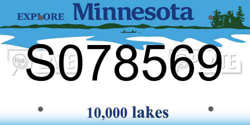 S078569 Minnesota License Plate