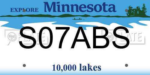 S07ABS Minnesota License Plate