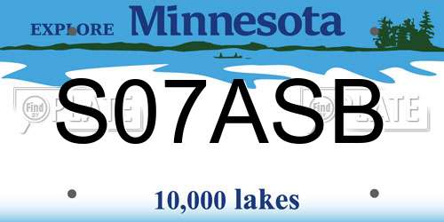 S07ASB Minnesota License Plate