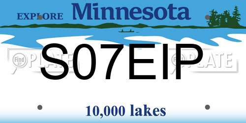 S07EIP Minnesota License Plate