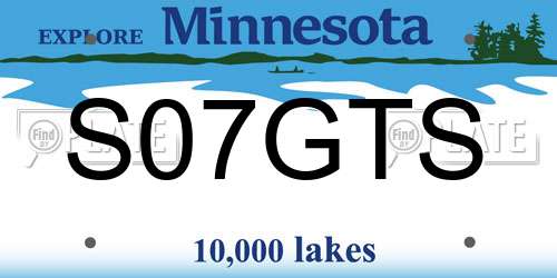 S07GTS Minnesota License Plate