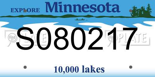 S080217 Minnesota License Plate