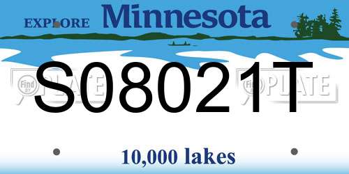 S08021T Minnesota License Plate