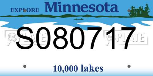 S080717 Minnesota License Plate