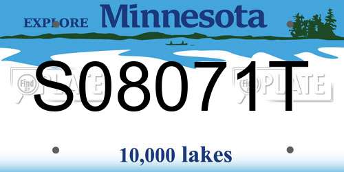 S08071T Minnesota License Plate