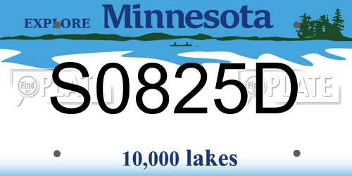 S0825D Minnesota License Plate
