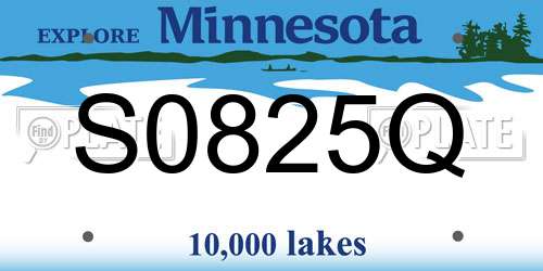 S0825Q Minnesota License Plate