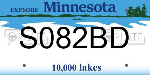S082BD Minnesota License Plate