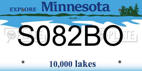 S082BO Minnesota License Plate