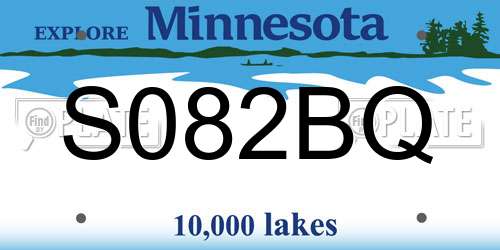S082BQ Minnesota License Plate