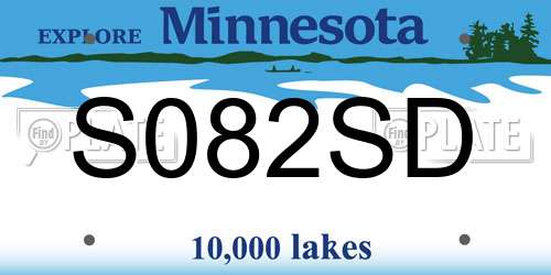 S082SD Minnesota License Plate