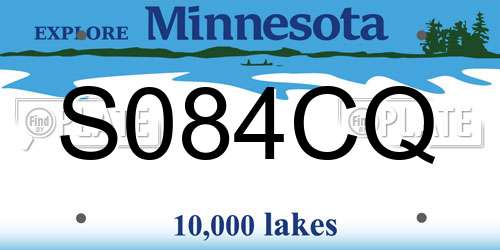 S084CQ Minnesota License Plate