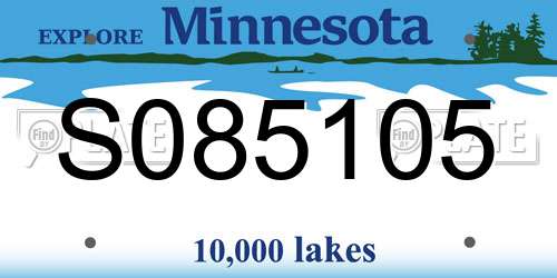 S085105 Minnesota License Plate